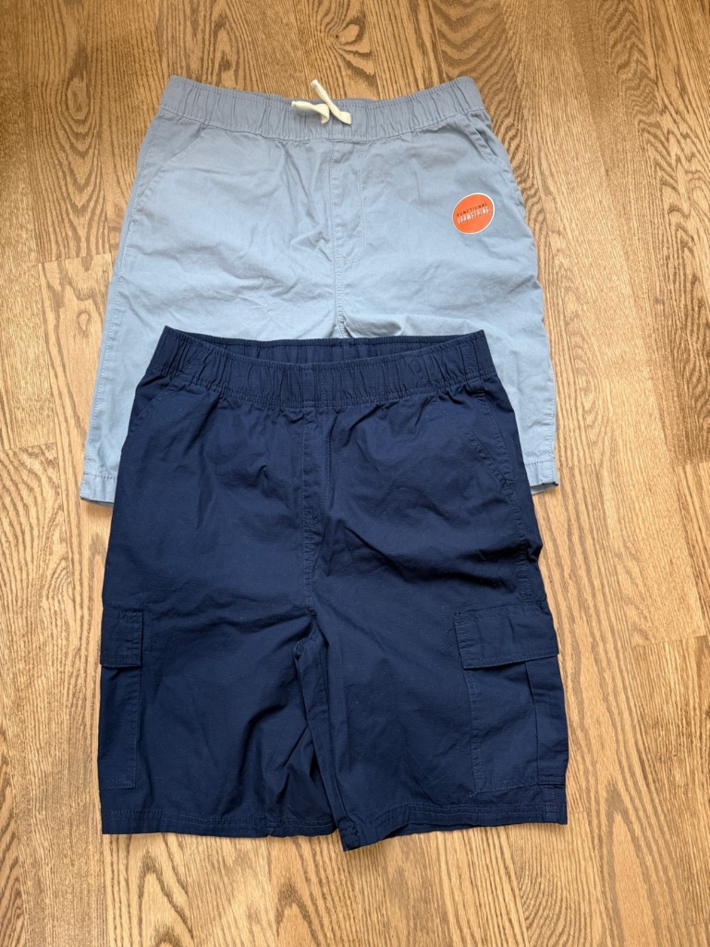 The Children's Place Light Blue & Navy Pull-On Cargo Shorts Set